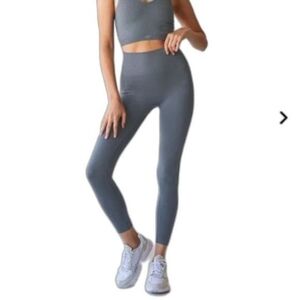 NWOT SET Active Charcoal‎ Grey Leggings Tights Size L